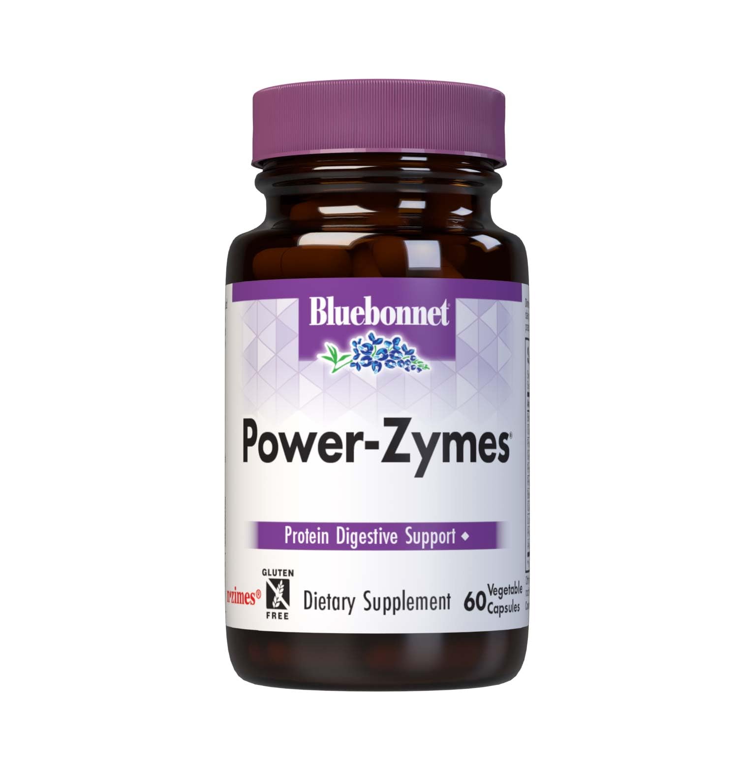 Bluebonnet Nutrition Power-Zymes - Soy-Free, Gluten-Free, Dairy-Free Digestive Enzyme Supplement for Protein Digestion | 60 Vegetable Capsules (60 Servings) | Supports Gut Health & Nutrient Absorption for Active Lifestyles