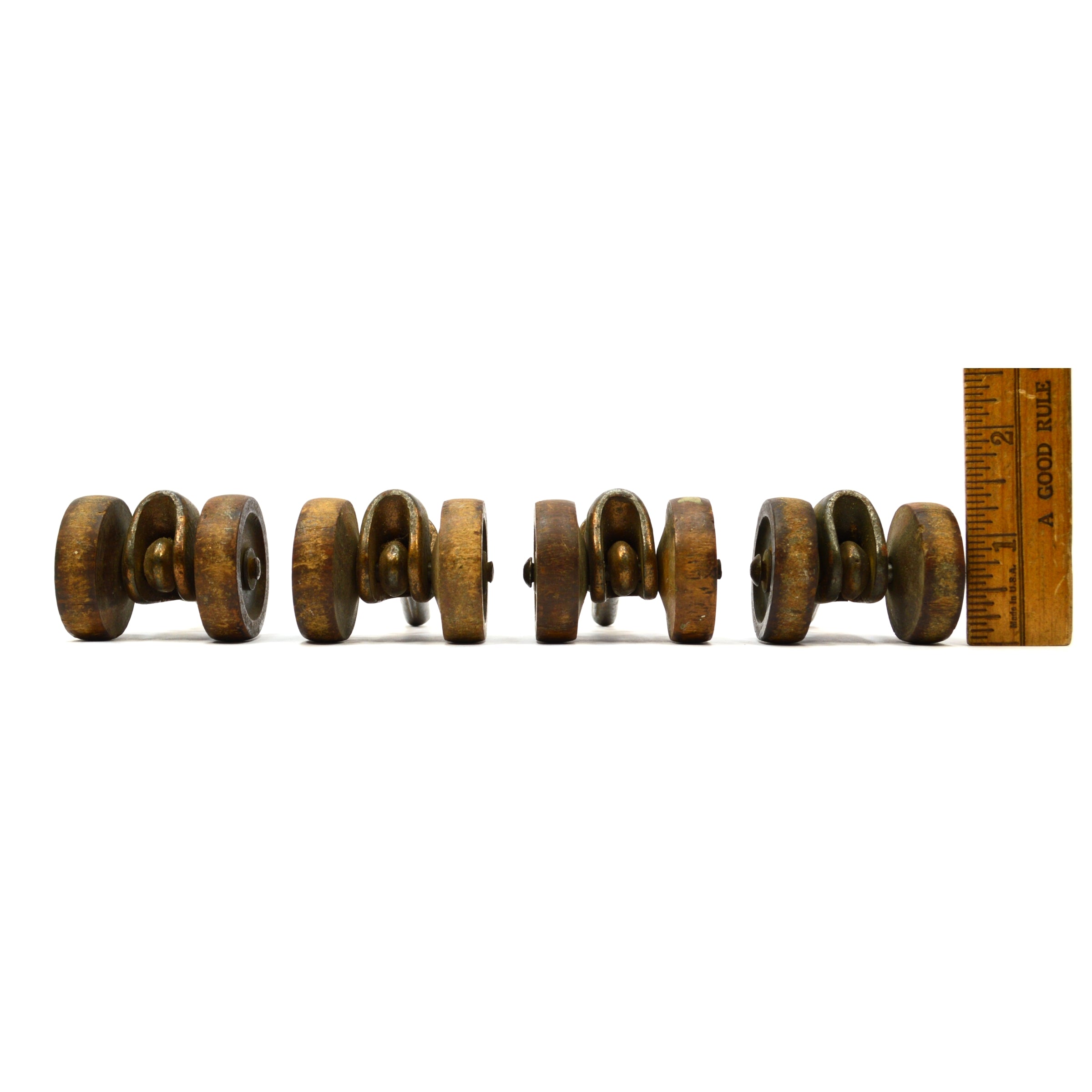 Vintage Antique Caster Wheels Set of 4 - 1 3/8