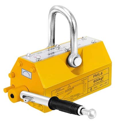 Heavy Duty 1320lbs Permanent Magnetic Lifter - 600KG Steel Lifting Magnet with Handle for Industrial Material Handling | Workshop, Warehouse & Construction Site Use