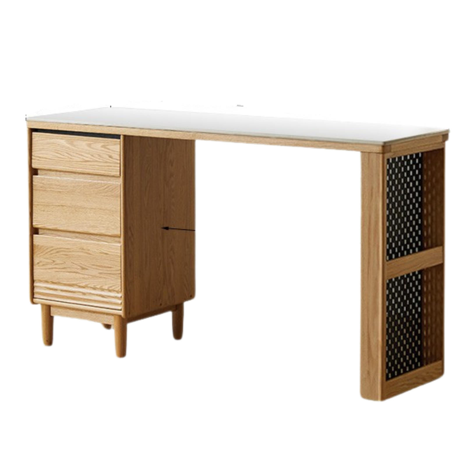 Solid Oak and Ash Wood Modern Rock Board Sideboard - Stylish Storage for Living Room, Dining Room, or Entryway