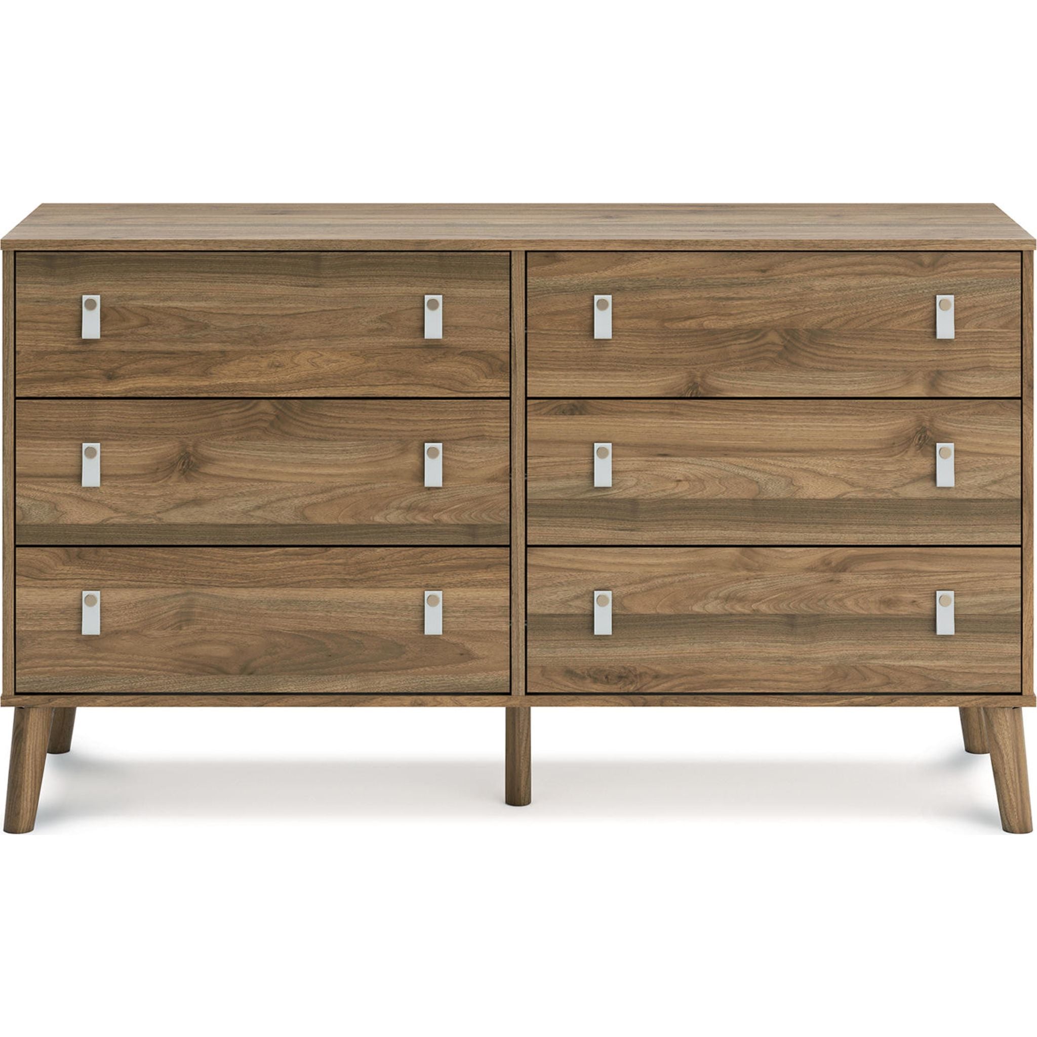 Aprilyn Dresser in Honey Finish - Modern Wooden Dresser with 6 Drawers for Bedroom Storage & Organization - Perfect for Home, Apartment, and Dorm Room Decor