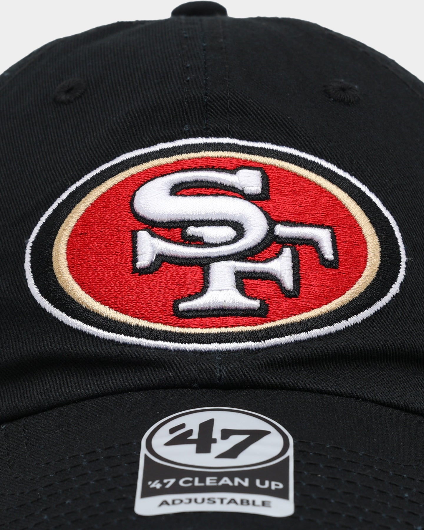 47 Brand Kids' San Francisco 49ers 47 Clean Up Adjustable Strapback Cap - Black NFL Team Hat for Boys & Girls - Perfect for Game Day, School, and Outdoor Activities