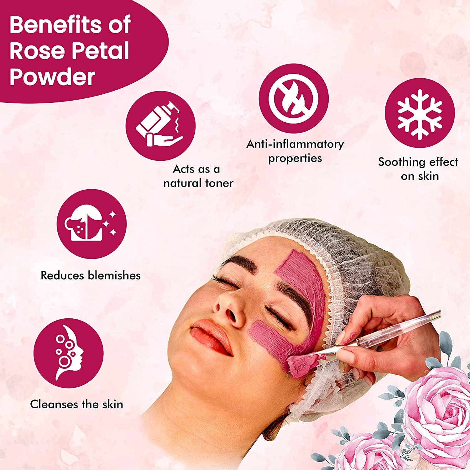 Bindian Pure Rose Powder & Orange Peel Powder for Face Mask - Natural Skin Care, Deep Pore Cleansing & Glowing Complexion (100g x 2) - DIY Facial Treatment for Acne, Blackheads & Dull Skin