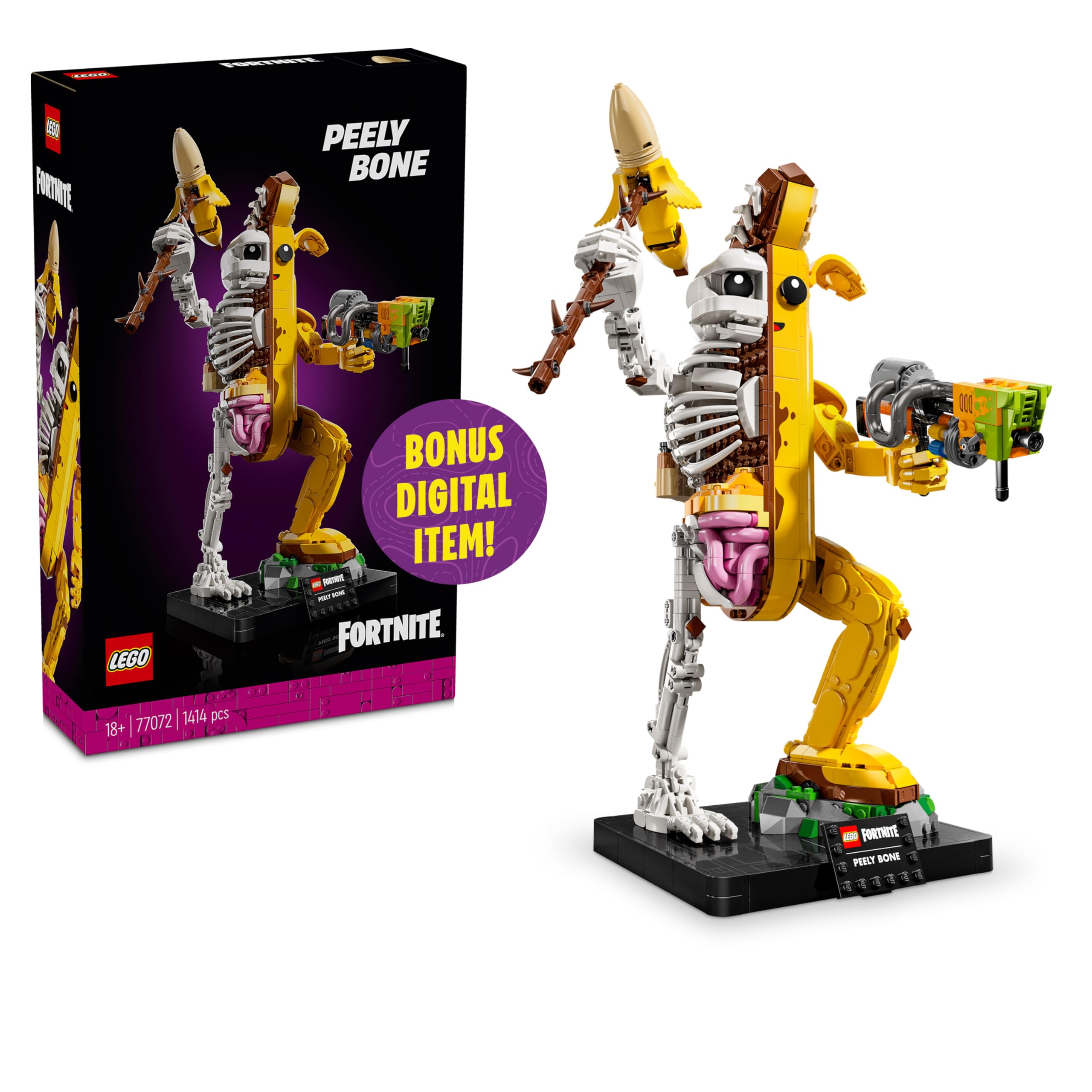 LEGO Fortnite Peely Bone Building Kit - DIY Collectible Set for Adults 18+ | Creative Home & Office Decor | Perfect Gift for Gamers & Fortnite Fans (Model 77072) | Great for Display, Gaming Rooms & Themed Parties