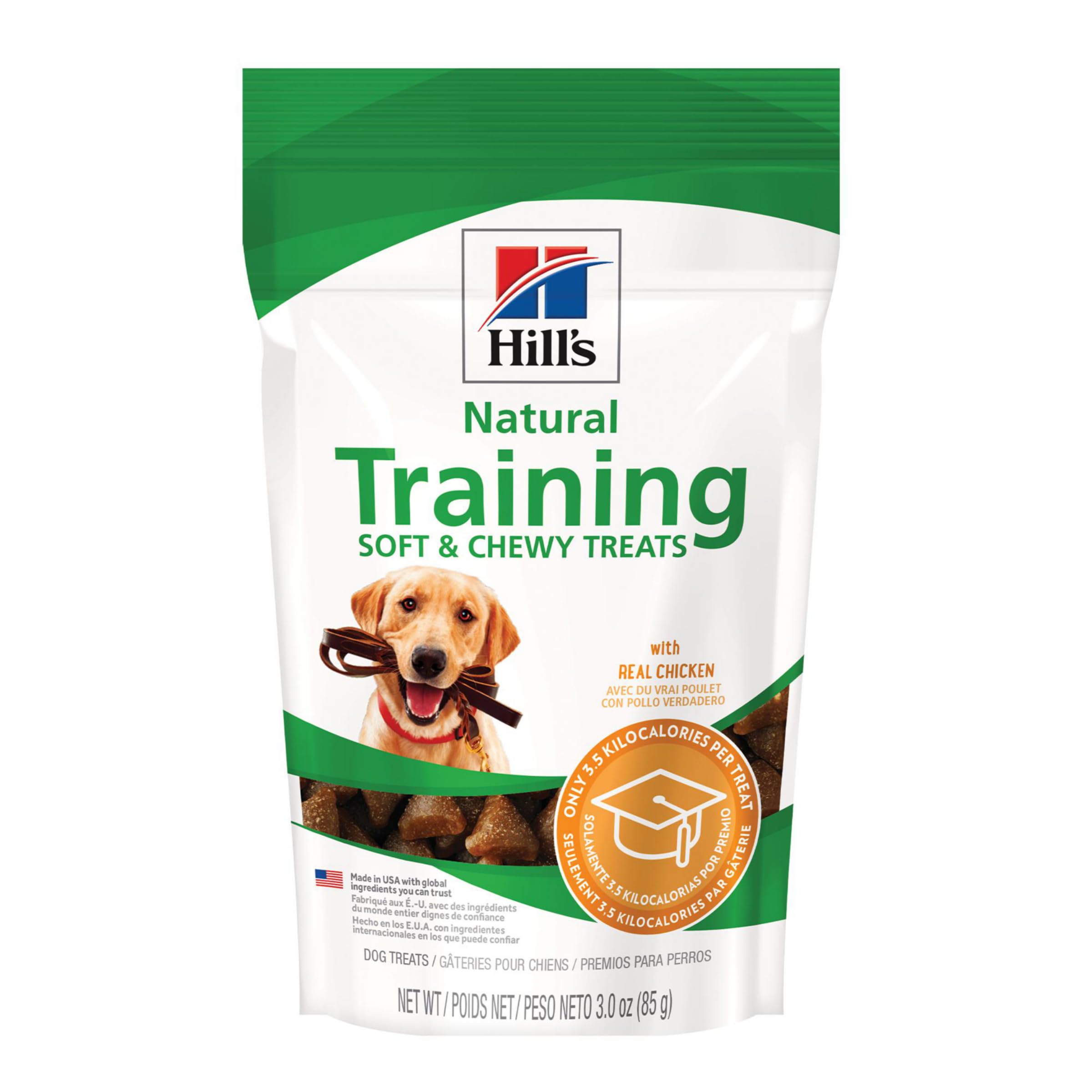 Hill's Natural Soft & Chewy Dog Training Treats - Chicken Flavor for All Life Stages - 3oz Bag - Perfect for Obedience Training & Positive Reinforcement