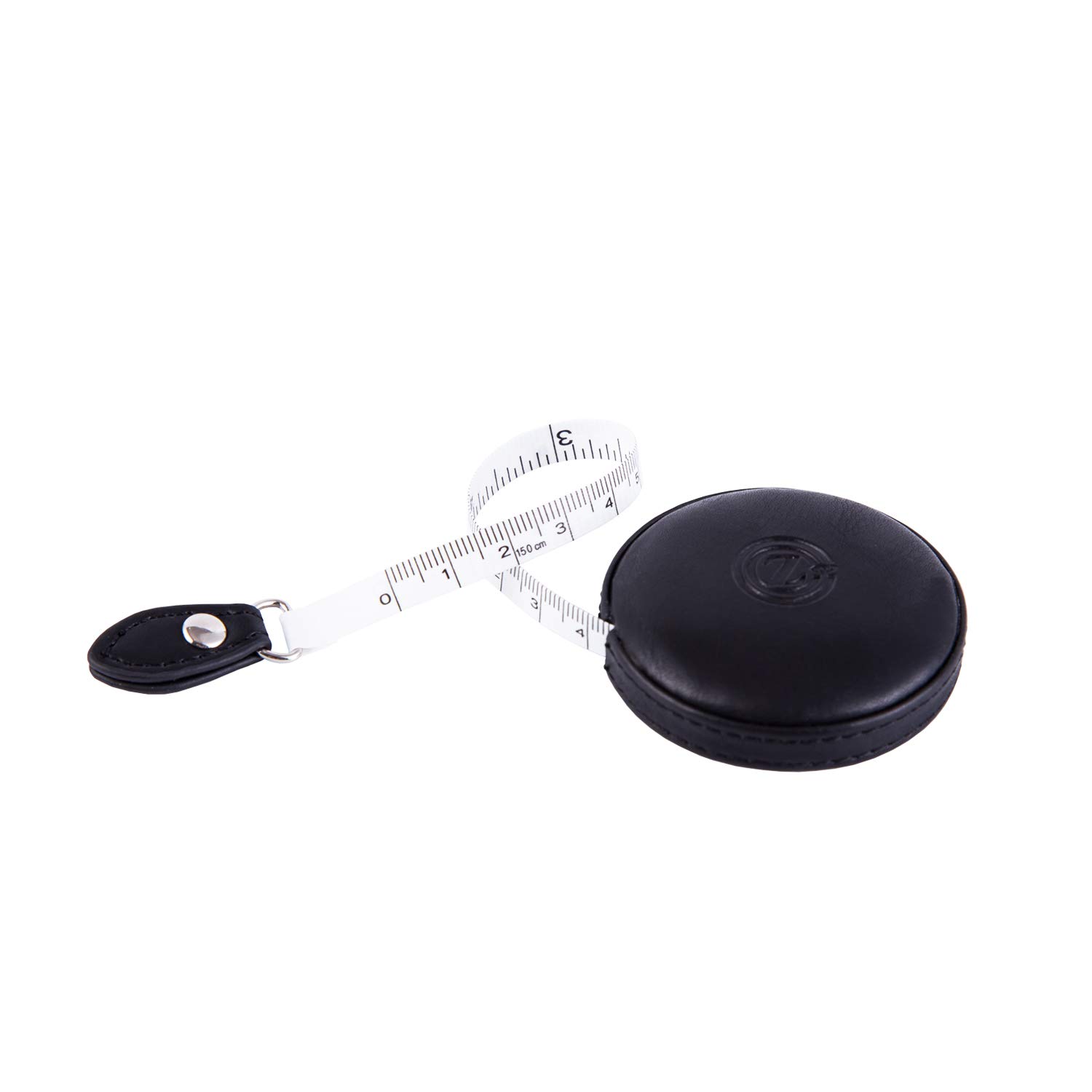 Retractable Leather Tape Measure 60 Inch/150 cm - Tailor Fabric Measuring Tape with Push Button - Black (1 Pack) - Perfect for Sewing, Tailoring, and DIY Craft Projects
