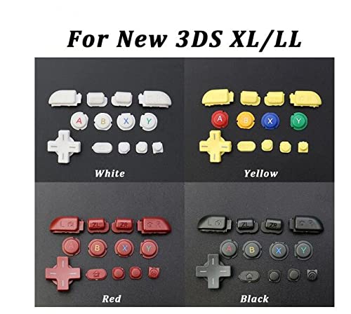 15-Piece Replacement Button Set for New 3DS XL/LL - Includes L/R/ZR/ZL, ABXY, Home, Start, Power, Select & D-Pad Buttons (White) | Perfect for DIY Repairs & Controller Customization