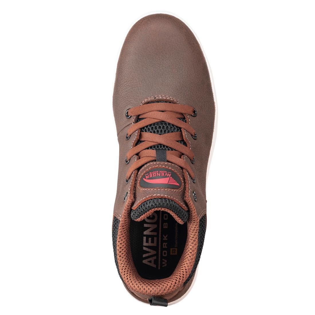 Swarm Aluminum Toe SD10 Work Shoes for Men - Brown Safety Boots with Steel Toe Protection | Durable & Comfortable for Construction, Warehouse & Industrial Work