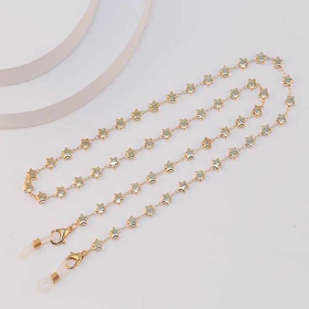 Fashionable Women's Eyewear Chain - Heart & Star Design Glasses Lanyard for Sunglasses & Masks (62cm, Color B) | Perfect for Reading, Driving, and Outdoor Activities