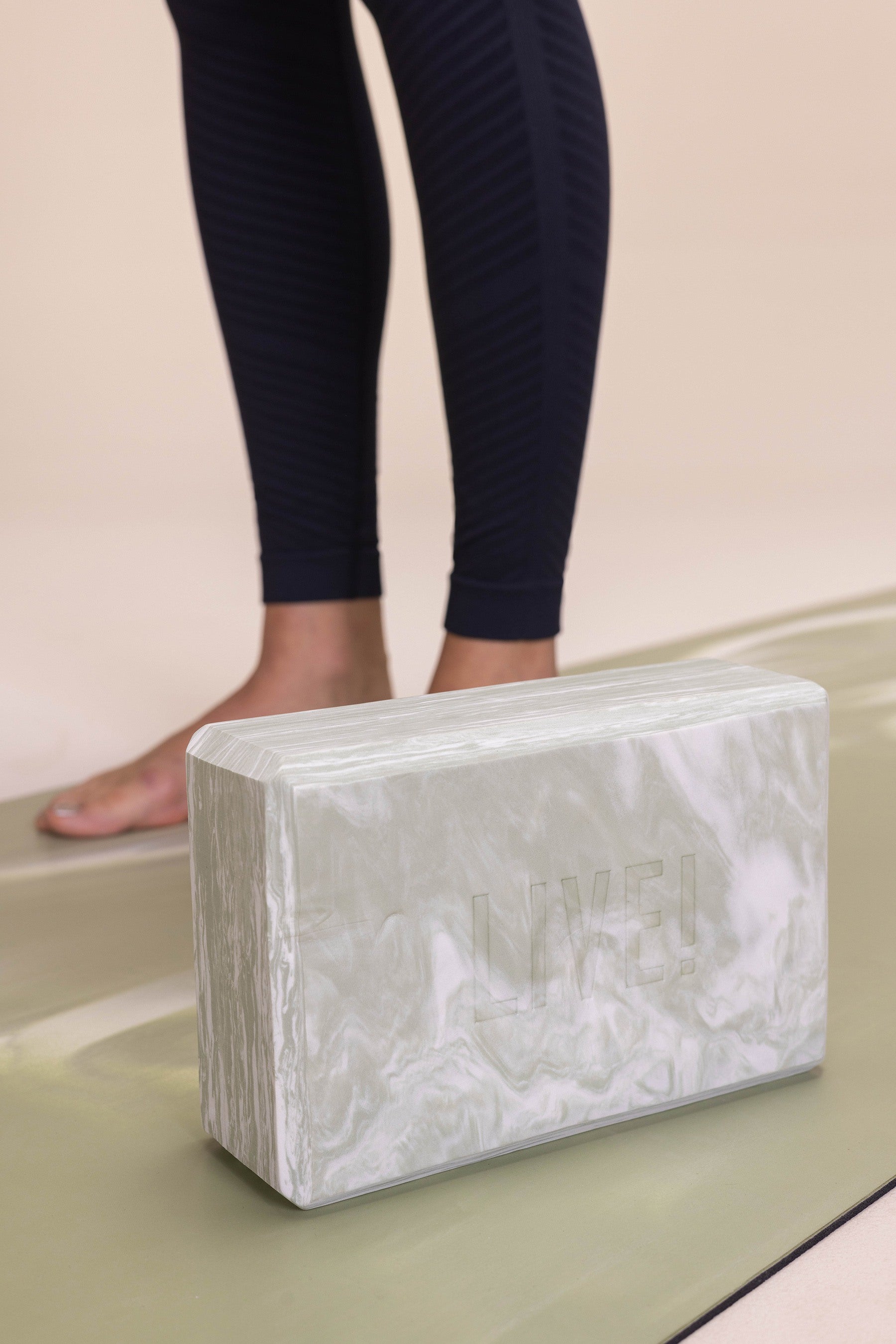 Premium Marble Yoga Block for Stability & Support - Non-Slip Exercise Yoga Brick for Home & Studio Workouts - Ideal for Yoga, Pilates & Meditation Practice