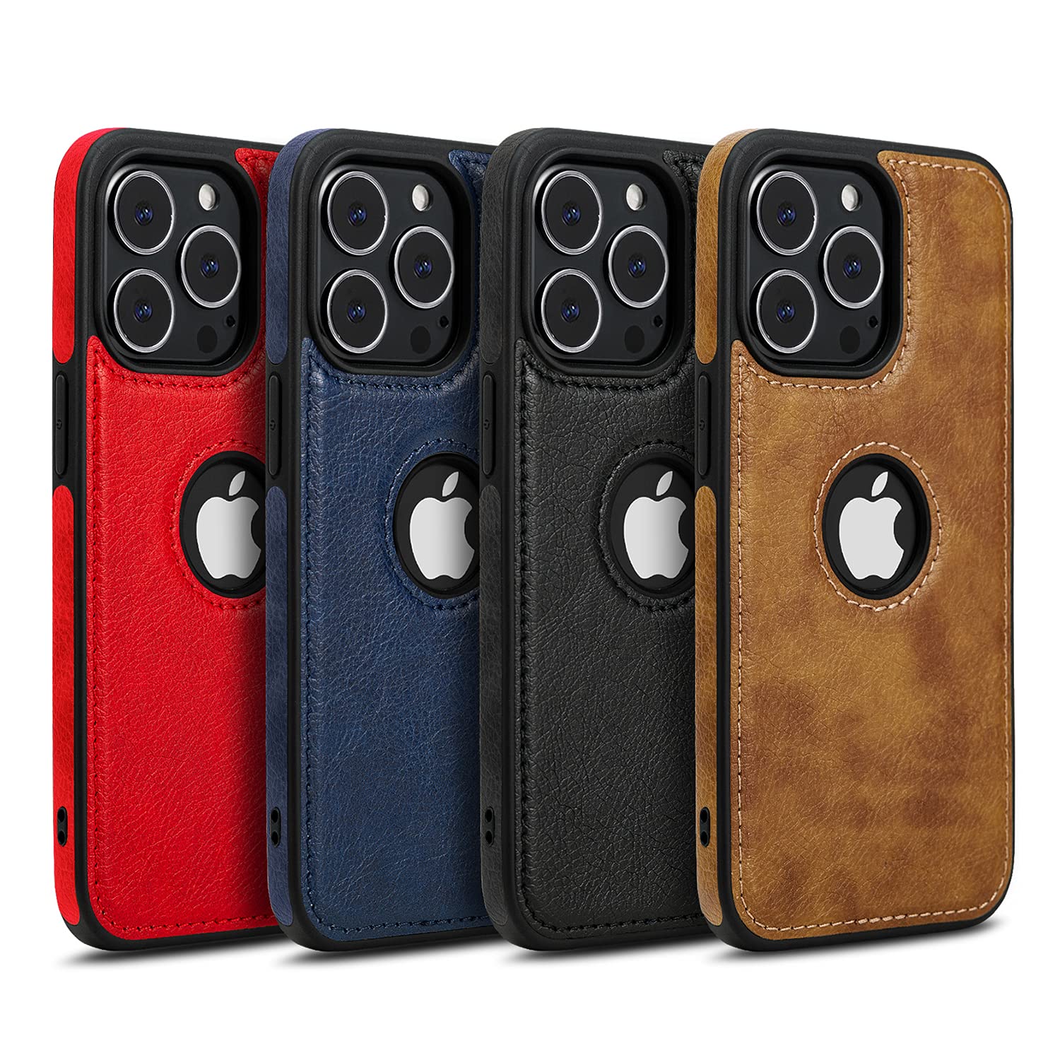 Premium Luxury Leather Phone Case for iPhone 13 Pro Max - Ultra Slim Full Body Protection with Non-Slip Grip | 6.7 Inch (Blue) | Perfect for Business Professionals & Everyday Elegance