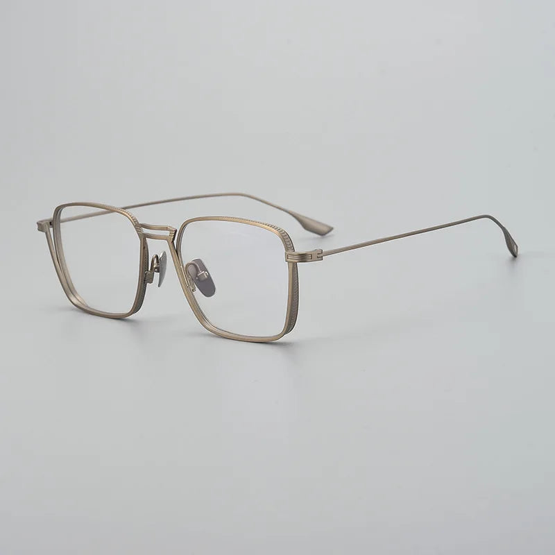Stylish Black Unisex Titanium Square Eyeglasses Frame 94125 - Perfect for Work, Reading & Fashion Accessories