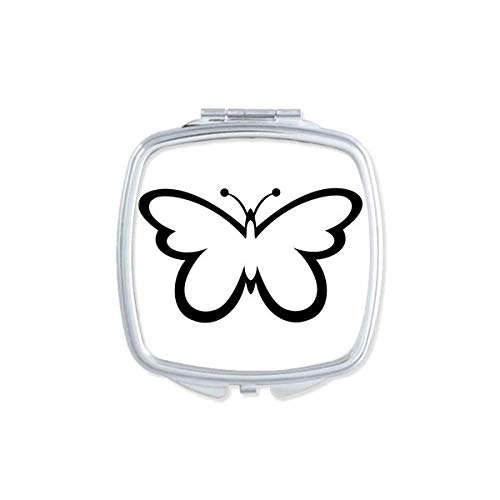 DIYthinker Black Butterfly Compact Mirror - Double Sided Portable Makeup Mirror for Travel, Purse & Touch Ups (Simple Elegant Design)