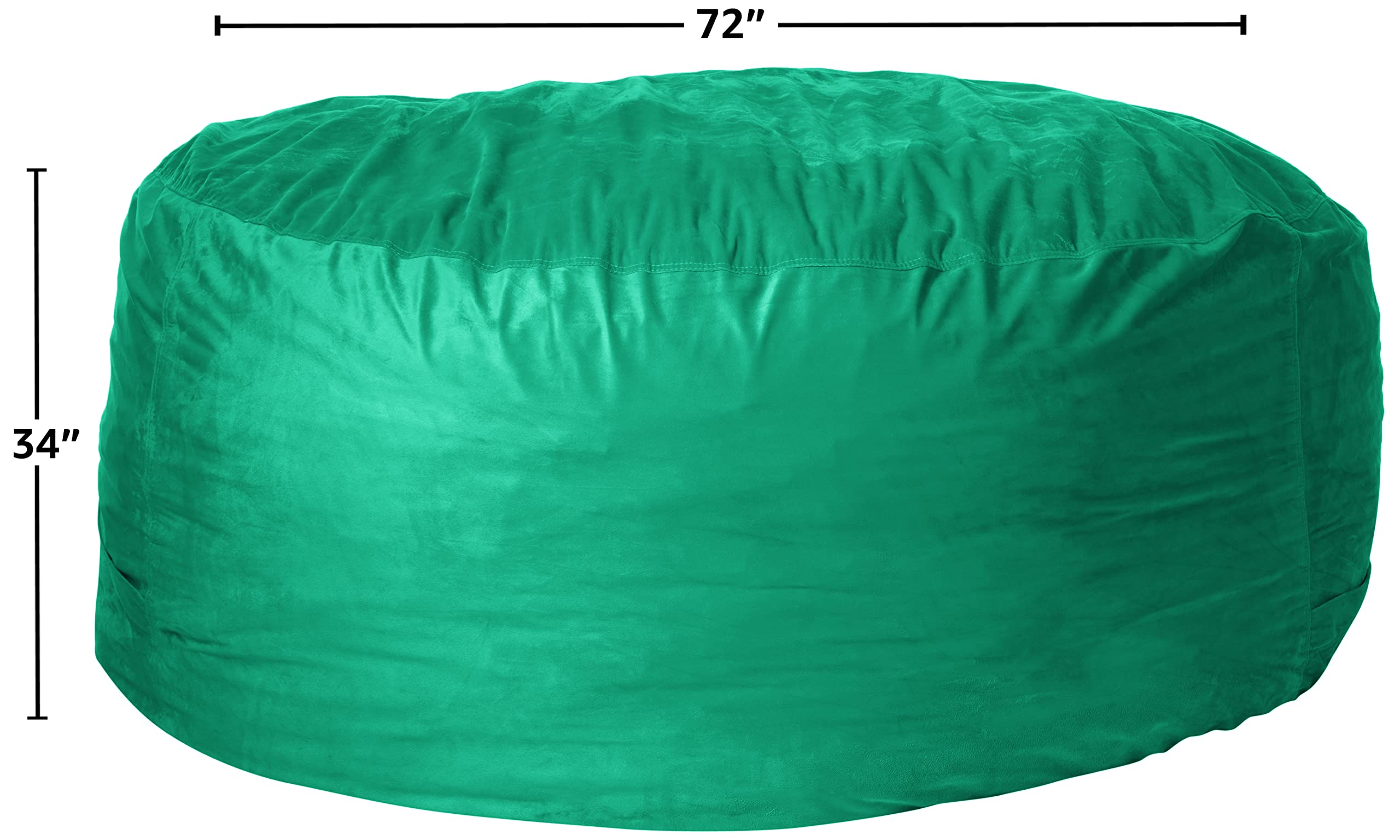 6-Feet Aqua Marine Sofa Sack Bean Bag Chair Cover - Ultra Soft & Durable for Living Room, Bedroom, Kids Playroom & Outdoor Relaxation