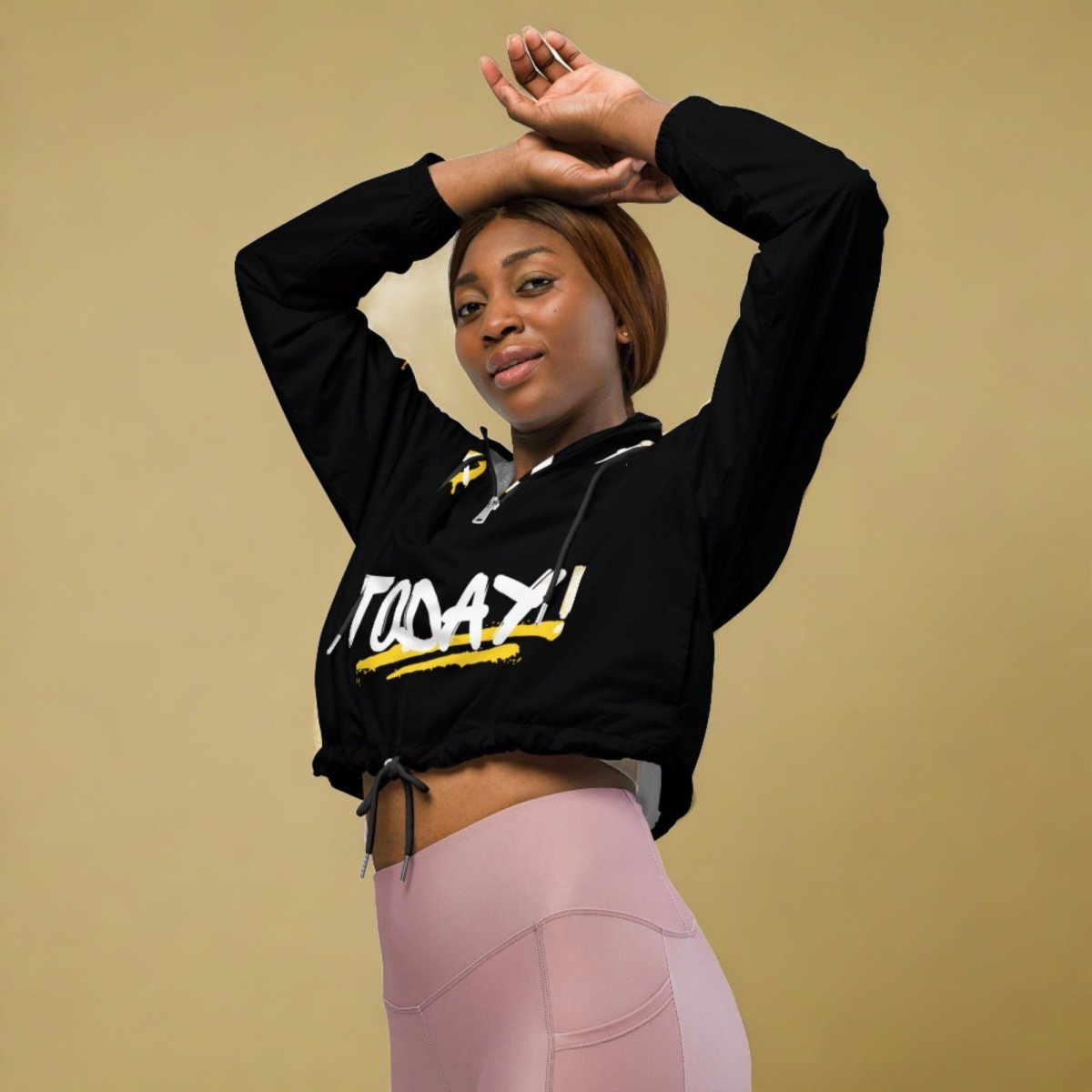 Resilience Reigns Cropped Windbreaker Jacket - Just For Today Edition | Lightweight Waterproof Outdoor Running & Hiking Windbreaker for Women