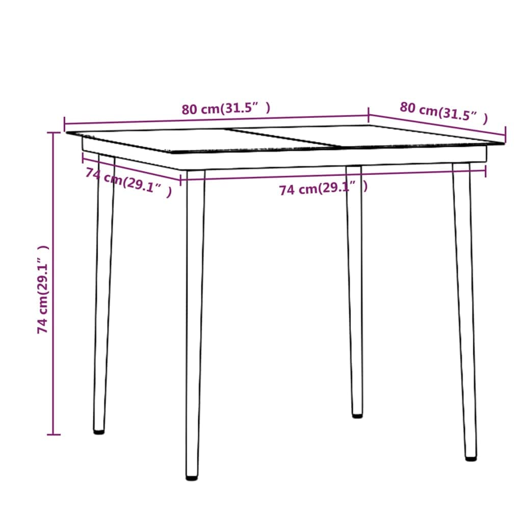 Premium 3-Piece Outdoor Dining Set with Cushions - Black PE Rattan Furniture with Powder-Coated Steel Frame & Tempered Glass Tabletop | Perfect for Patio, Deck, Garden, Balcony, Backyard & Poolside Dining