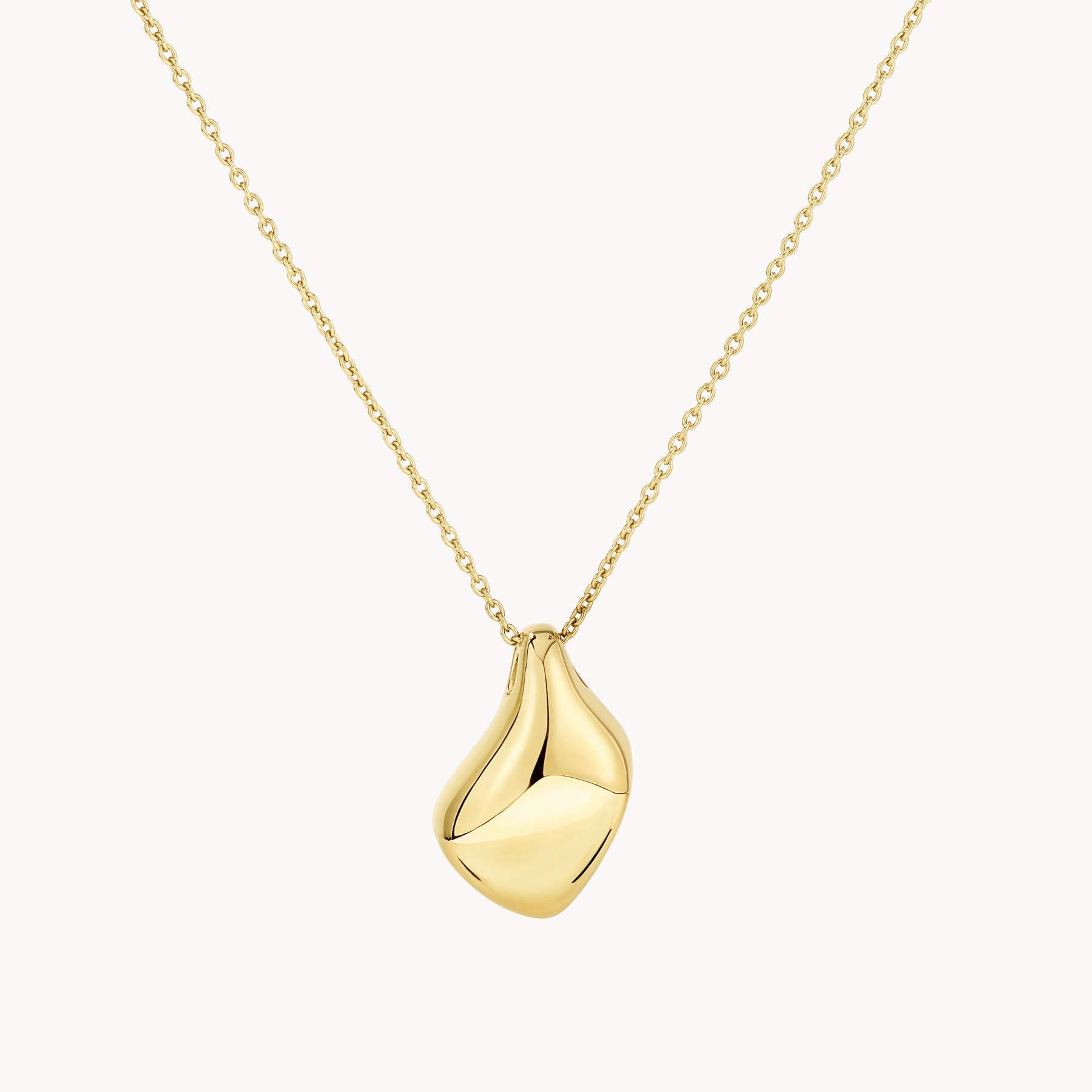 Elegant Organic Drop Pendant Necklace in 14K Gold - Perfect for Weddings, Date Nights & Special Occasions