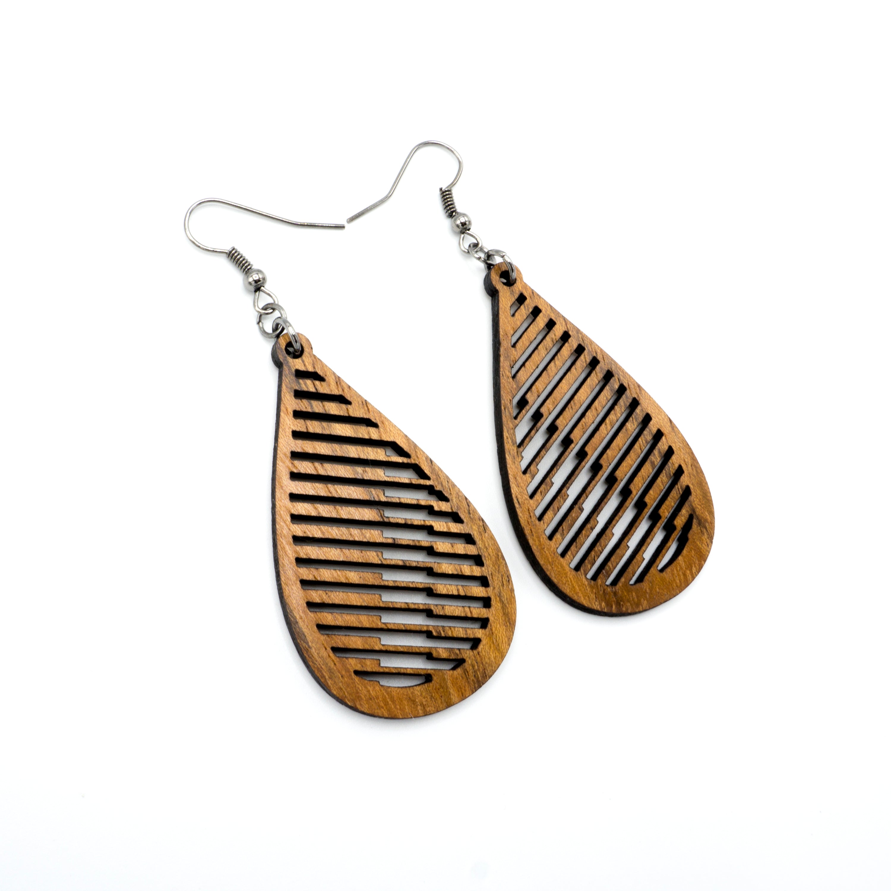 Handmade Jatoba Wood Drop Earrings - Lightweight & Hypoallergenic Dangle Earrings for Women - Boho Chic Accessories for Everyday Wear, Parties & Special Occasions
