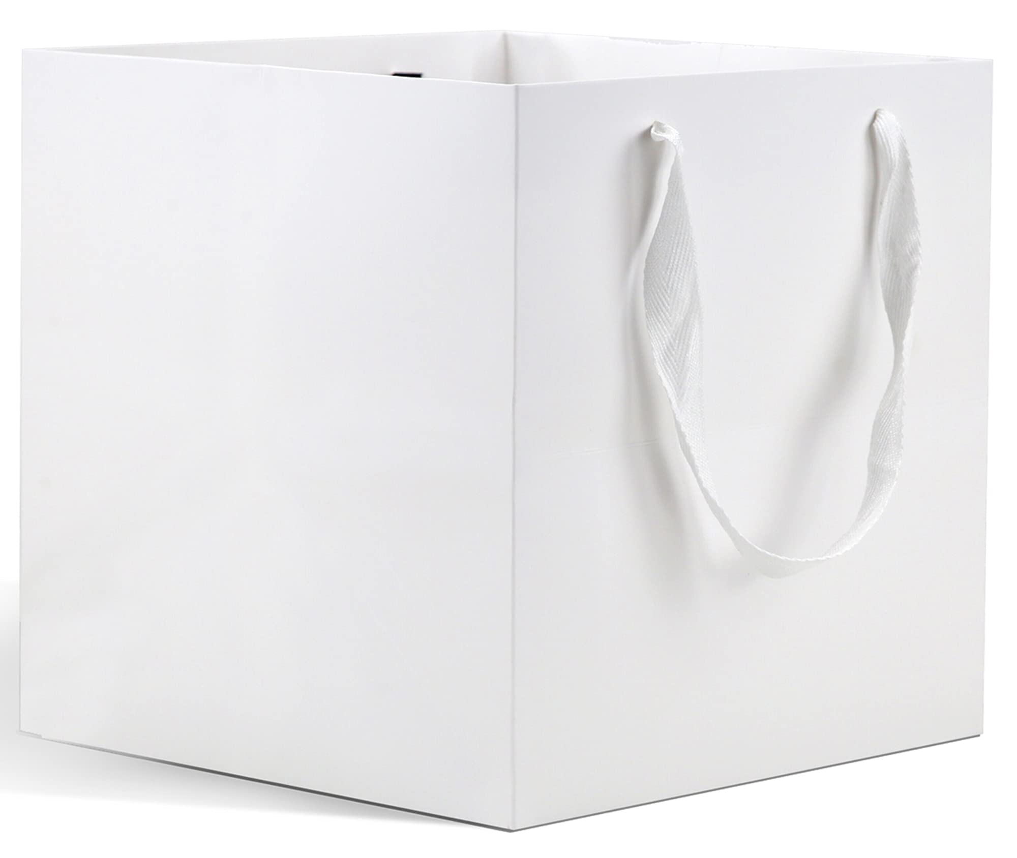 HUAPRINT 12 Pack 12x12x12 Inch Large White Square Gift Bags with Handles - Wedding, Birthday, Party Favor, Retail Shopping, Candy & Cookie Bags - Perfect for Gifts, Merchandise Packaging, Takeout and Craft Storage