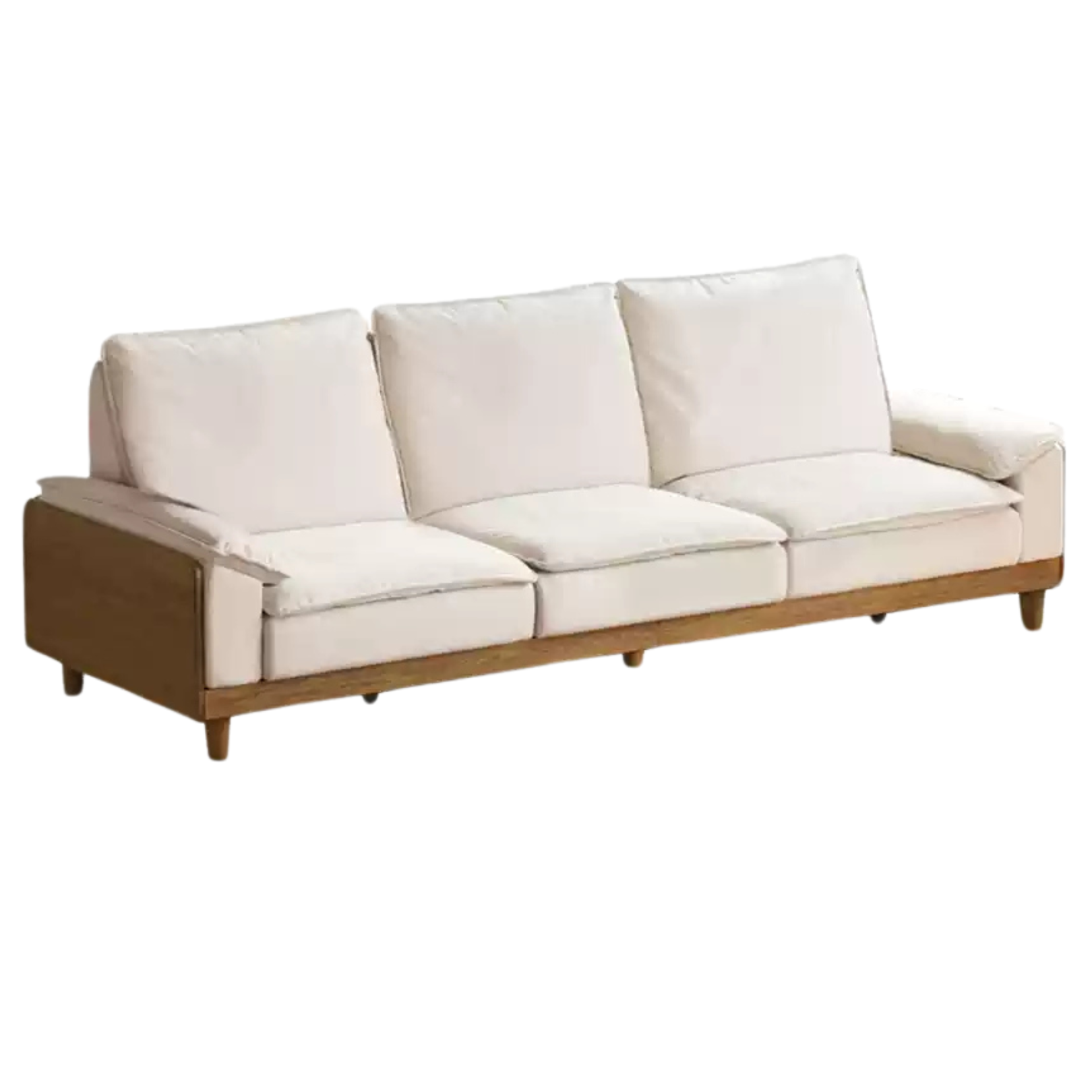 Solid Oak Wood Straight Sofa - Modern & Durable Hardwood Sofa for Living Room, Office, or Lounge - Perfect for Home Decor and Comfortable Seating