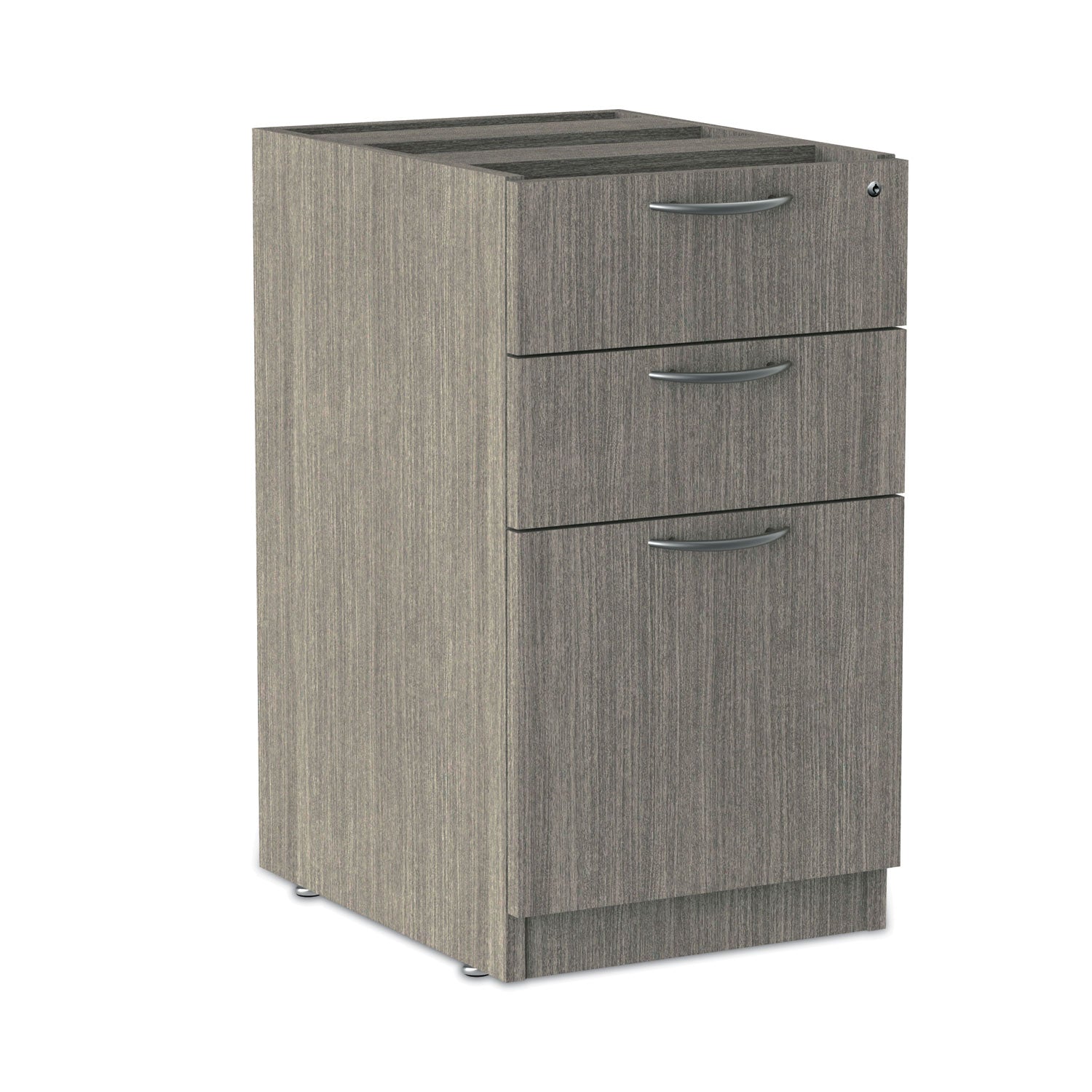Alera Valencia Series 3-Drawer Full Pedestal File Cabinet - Left/Right Opening, Legal/Letter Size, Gray Office Storage - Perfect for Home Office, Workplace & Document Organization (15.63