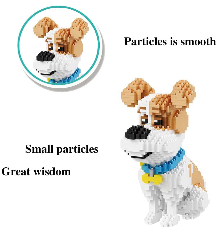 1350PCS Mini Dog Building Blocks Set - 3D Puzzle Pet Building Toy Bricks for Kids & Adults | Creative STEM Educational Gift for Birthday, Party Favors & Home Decoration (Sitting Mike Dog Design)