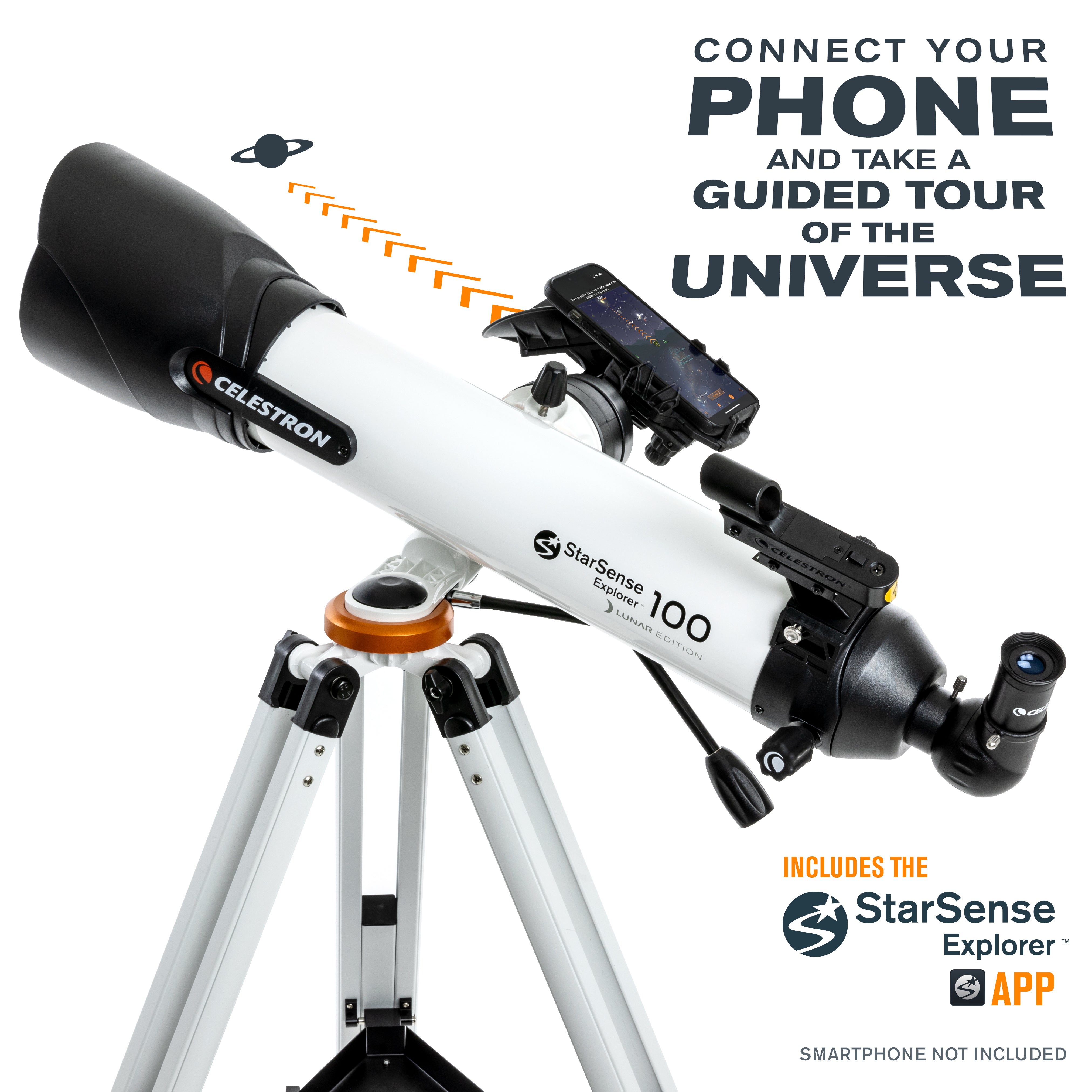 StarSense Explorer DX 100AZ Smartphone App Enabled Refractor Telescope - Lunar & Planetary Observation, Stargazing for Beginners, Astronomy Gift for Adults & Kids - Perfect for Backyard Viewing and Night Sky Exploration