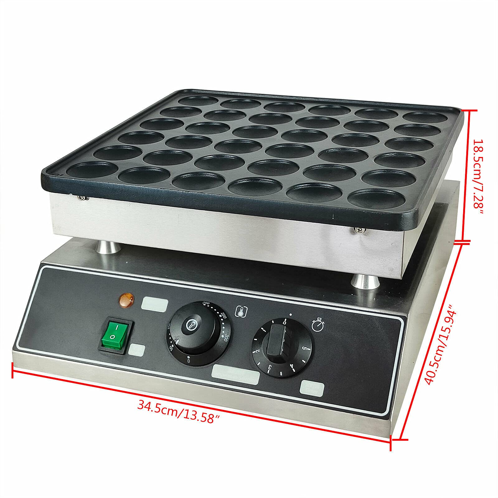 36-Hole Commercial Electric Mini Dutch Poffertjes Pancake Maker - Professional Bakery Machine for Breakfast, Cafés & Catering Events