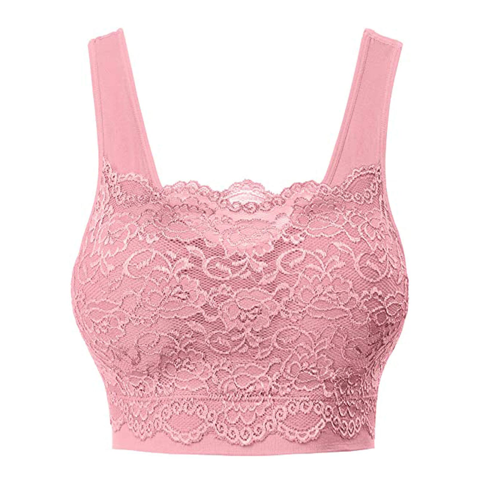 Wirefree Comfort Seamless Lace Bralette for Women - Yoga Cami with Built-in Support, No Underwire Bras - Perfect for Yoga, Lounge & Everyday Wear