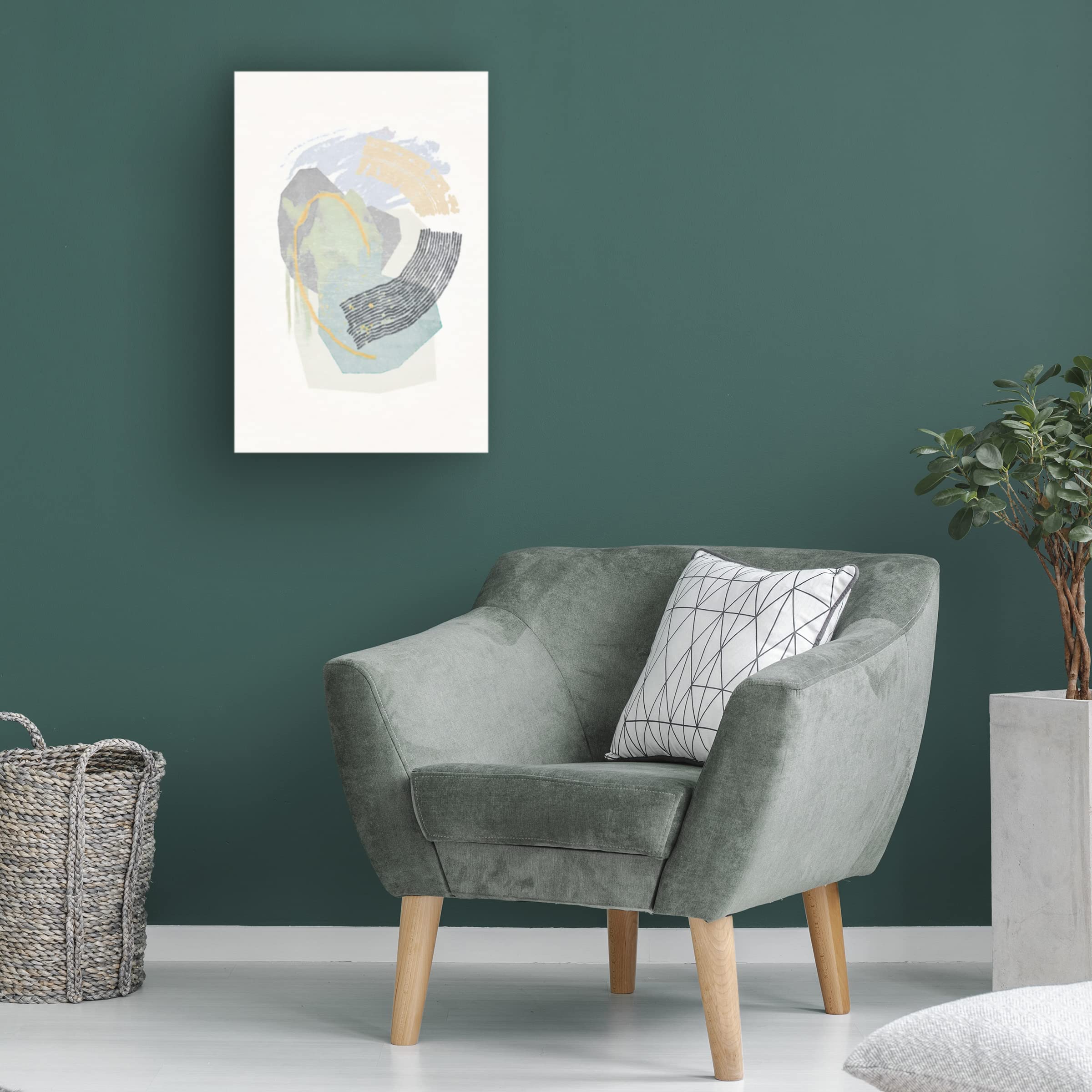 Trademark Fine Art 'Lichen Rocks No 2' Canvas Wall Art Print by Suzanne Nicoll - Nature Landscape Painting for Living Room, Bedroom & Office Decor