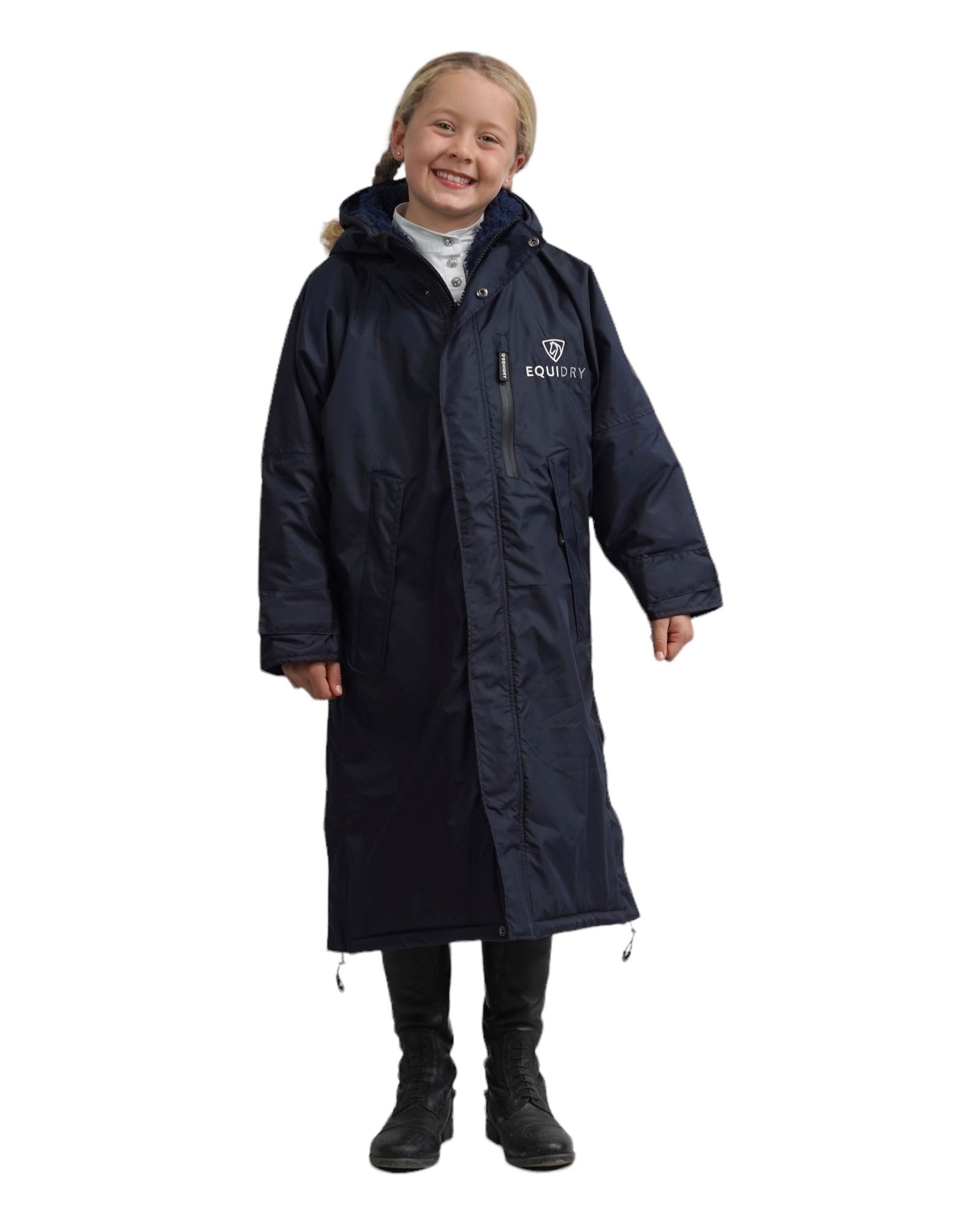 Evolution Kids' Thick Fleece Hooded Jacket - Navy Blue | Warm Winter Coat for Boys & Girls | Perfect for Outdoor Play & School