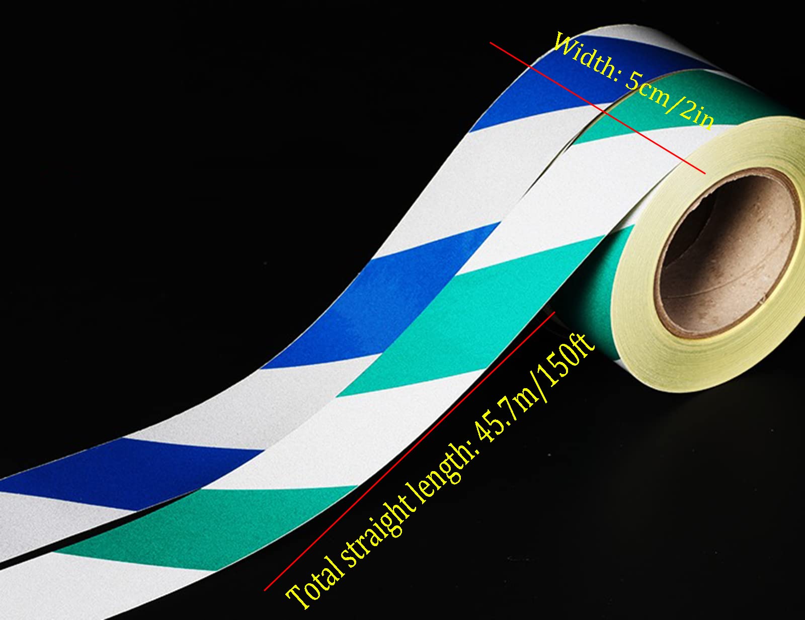 50mm x 45.7M WSNDY Safety Warning Tape - Adhesive Barrier Floor Marking Tape for Social Distancing, Construction Sites & Hazard Areas - PET Caution Tape for Indoor/Outdoor Use