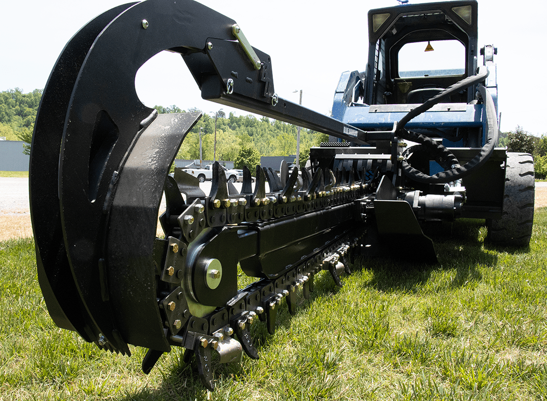 Blue Diamond® Skid Steer Trencher Attachment - Heavy Duty Excavator Digging Tool for Construction & Landscaping | Perfect for Trenching, Utility Installation & Farm Work
