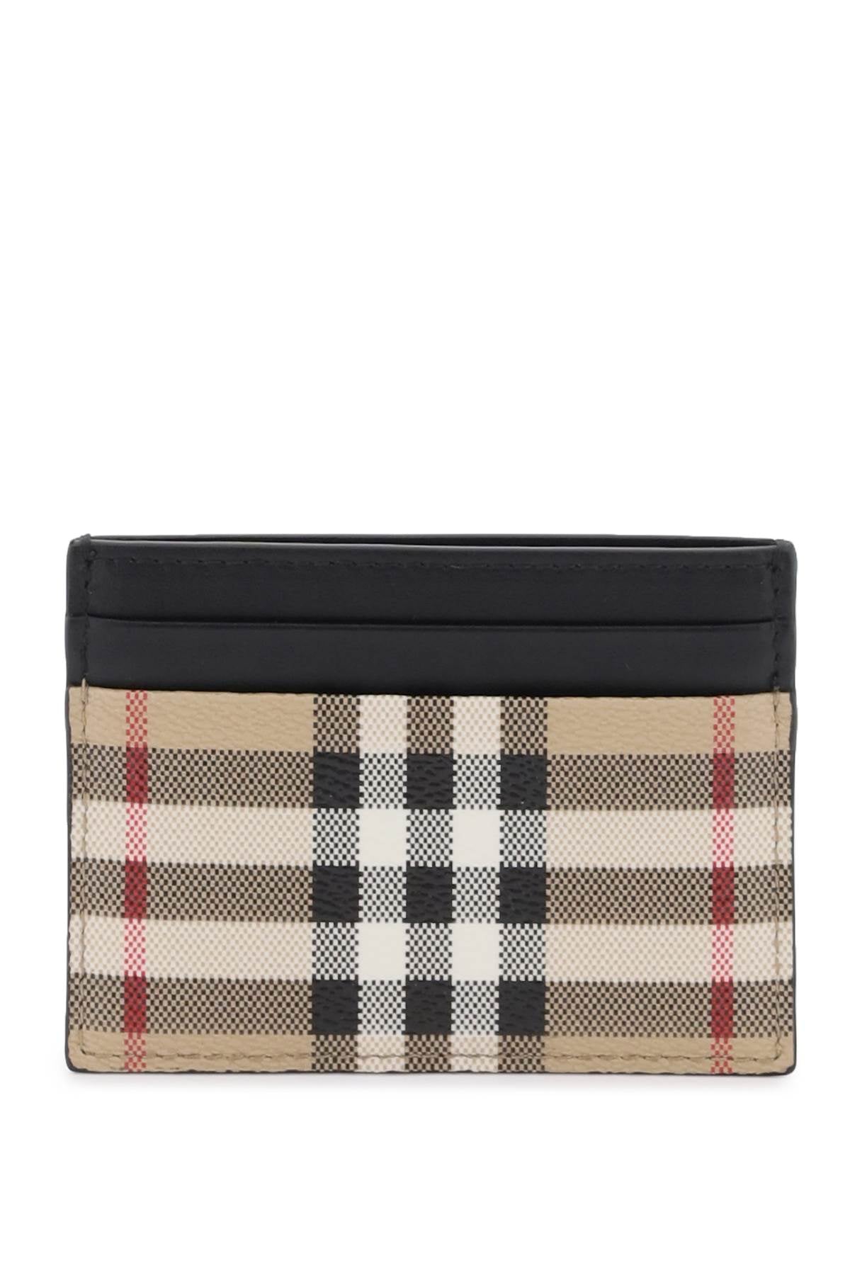 Burberry Vintage Check Card Holder - Luxury Leather Wallet for Men & Women - Perfect for Credit Cards, IDs, and Cash - Ideal for Travel, Business & Everyday Use