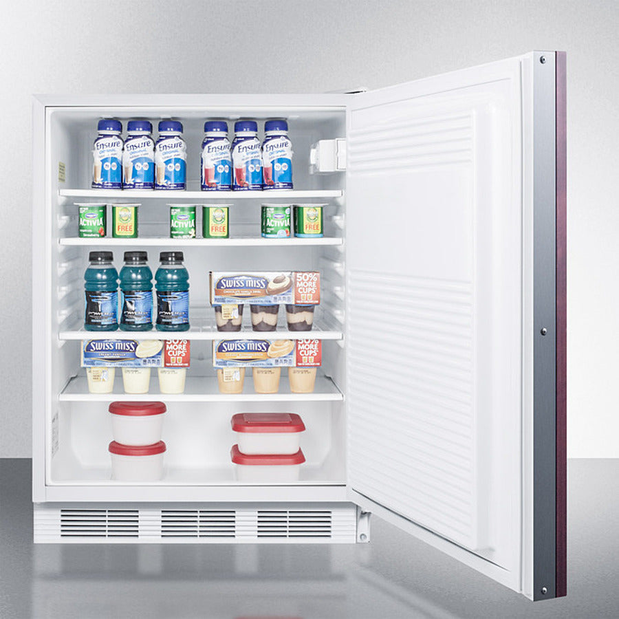 Accucold 24 Inch Wide Built-In All Refrigerator with Integrated Door Frame - ADA Compliant FF7WBIIFADA - Perfect for Restaurants, Cafes, and Commercial Kitchens