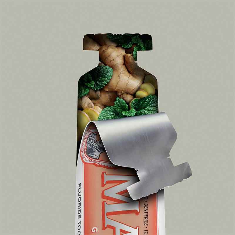 Marvis Ginger Mint Toothpaste - Refreshing Natural Flavor for Fresh Breath & Oral Care - Perfect for Daily Use & Travel