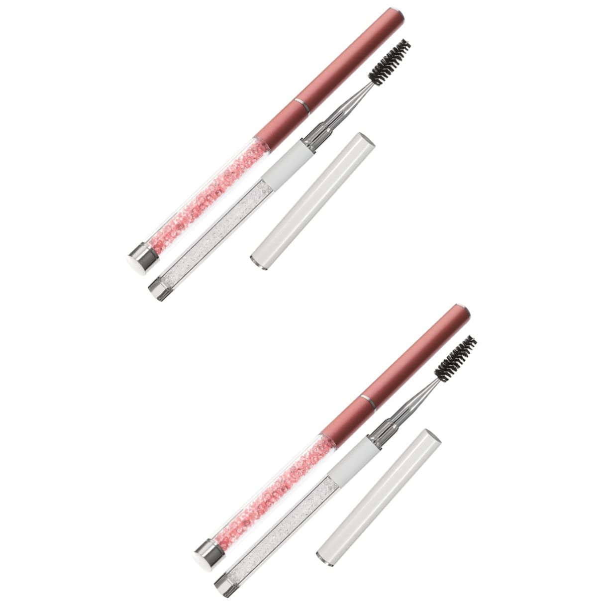 Minkissy 4-Piece Eyelash Extension Brush Set - Grafting Eyelash Brushes, Mascara Wands & Brow Brushes for Professional Eyelash Extensions & Eyebrow Makeup - Perfect for Salon, Home Use & DIY Lash Artists