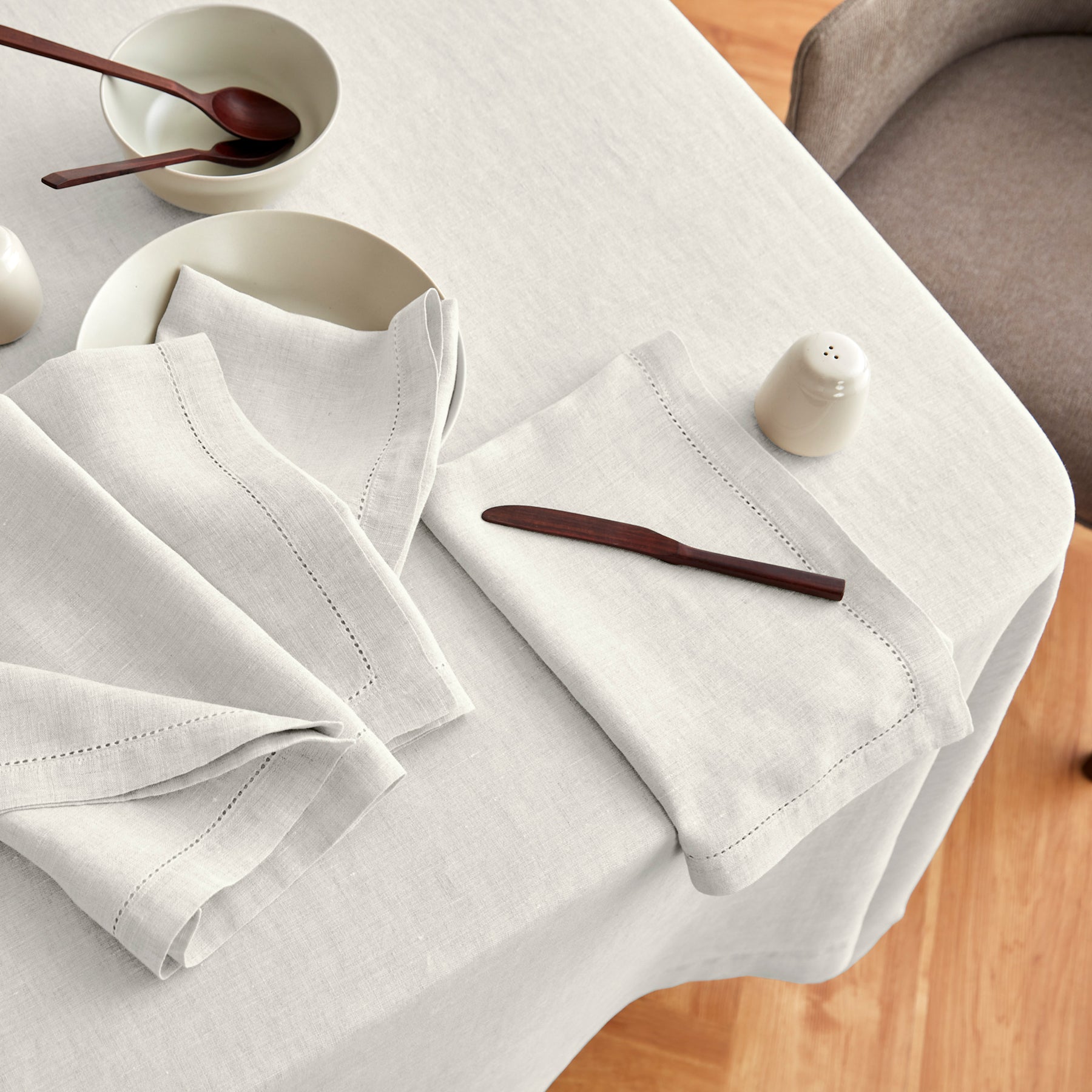 Elegant Sonoma Hemstitch Tablecloth - Premium Cotton Dining Table Cover for Formal Dinners & Special Occasions