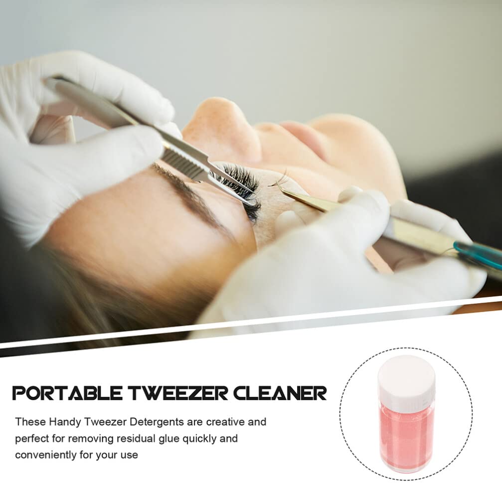 Premium Minkissy Lash Tweezers Cleaner Kit - Professional Eyelash Extension Cleaning Tool with Liquid Remover & Sponge Balls (3 Bottles) - Perfect for Salon, Spa & Home Lash Glue Removal & Maintenance