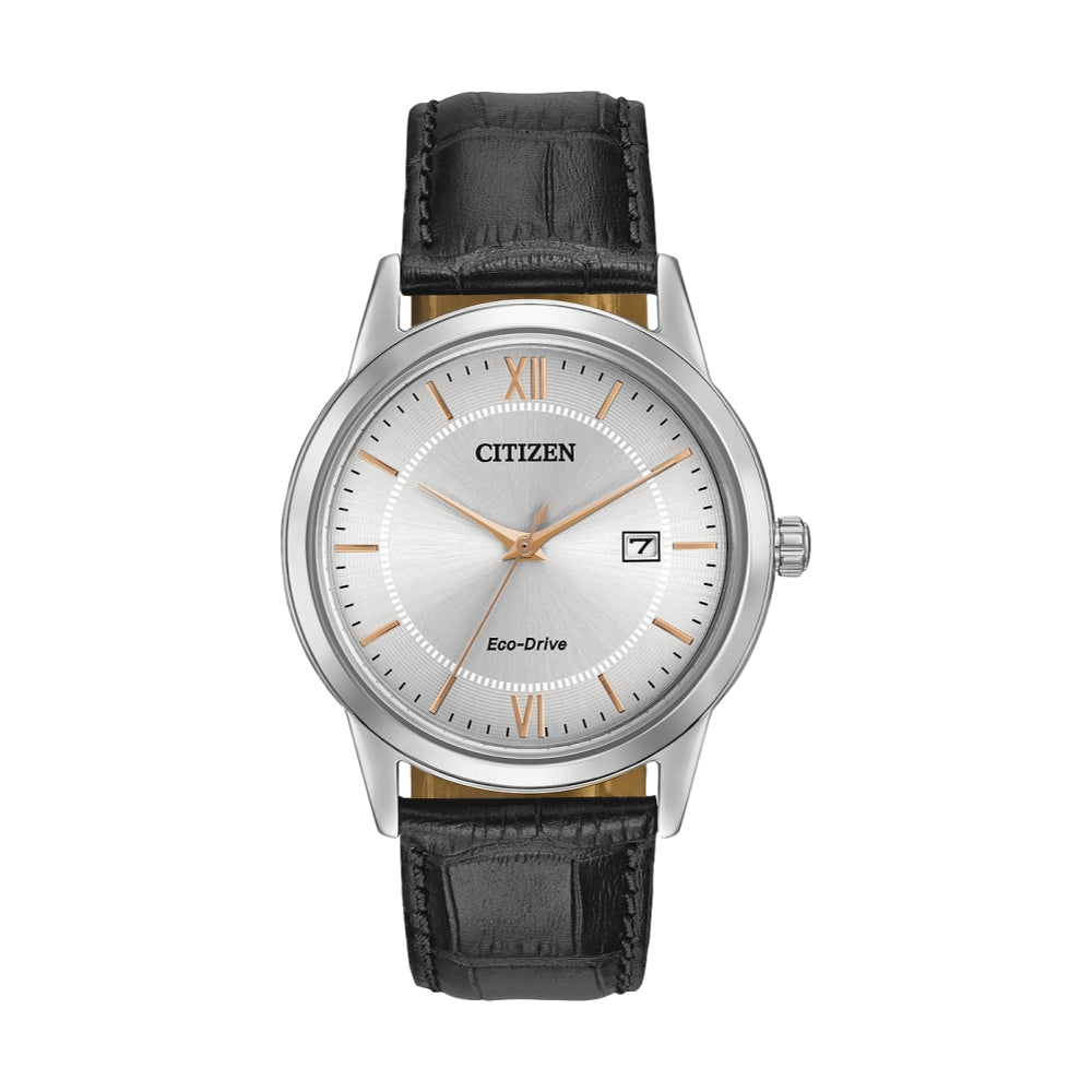 Corso Eco Drive 40mm Silver Stainless Steel Watch with Genuine Leather Strap - Perfect for Business, Casual Wear & Everyday Use