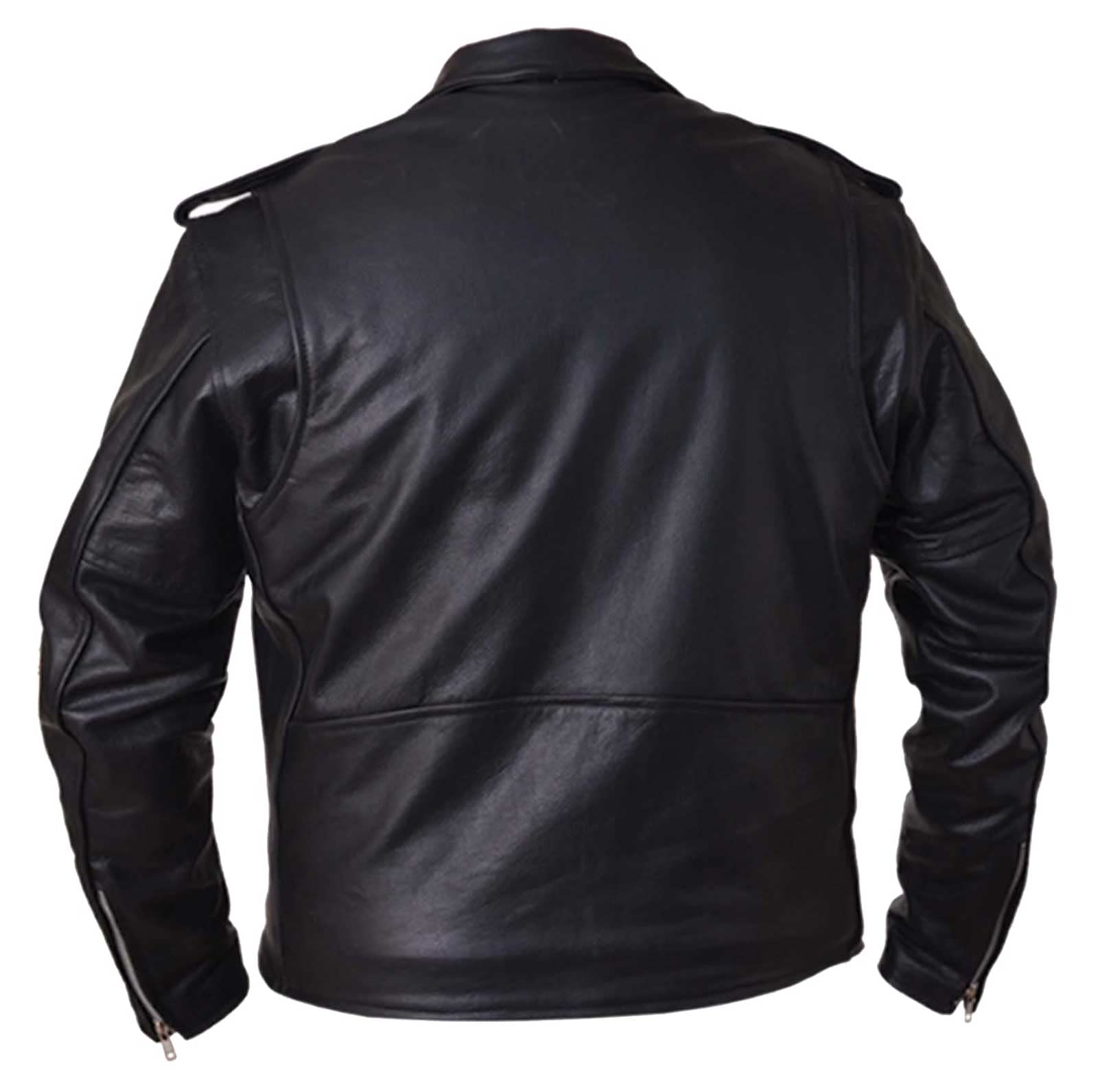 UNIK Men's Buffalo Leather Motorcycle Jacket with Removable Liner - Heavyweight Biker Jacket for Riding, Cruising & Outdoor Adventures (Size M)