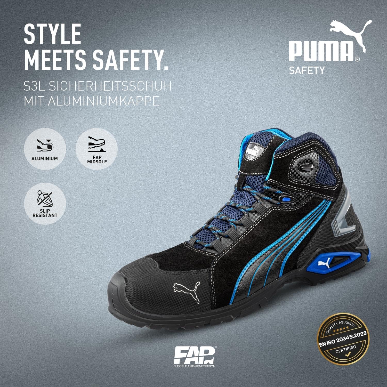 PUMA Men's Rio Safety Shoes - Lightweight Non-Slip Work Shoes for Construction, Warehouse & Industrial Use