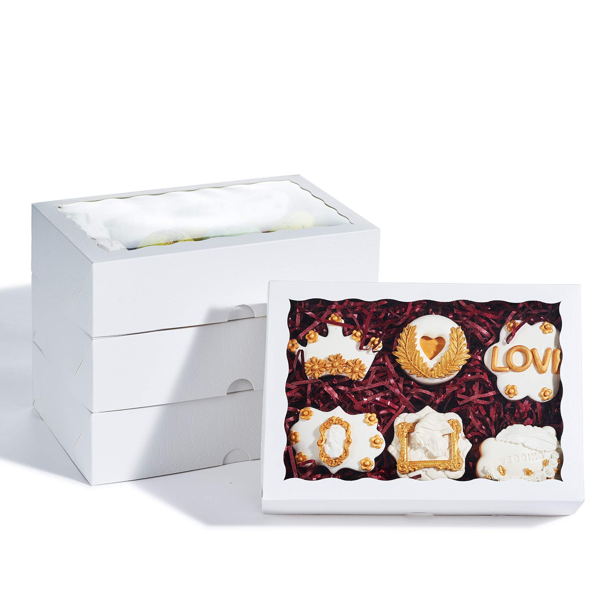 Elegant White Bakery Boxes with Window - 25PCS for Cookies & Strawberries | Perfect for Gifts & Display