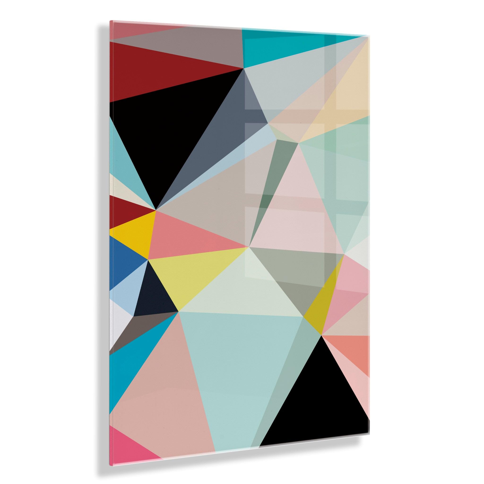 Happy Retro Mood Floating Acrylic Wall Art by Dominique Vari - 23x31 Inch Modern Geometric Home Decor for Living Room, Bedroom & Office