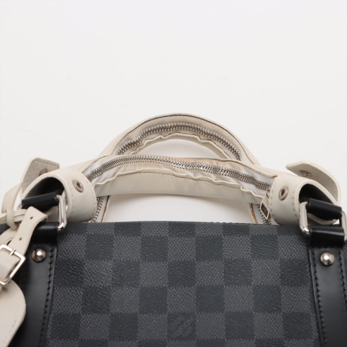 Louis Vuitton Damier Graphite Porte Documents Voyage Business Briefcase - Black & White Leather Laptop Bag for Men | Premium Office Work Travel Accessory