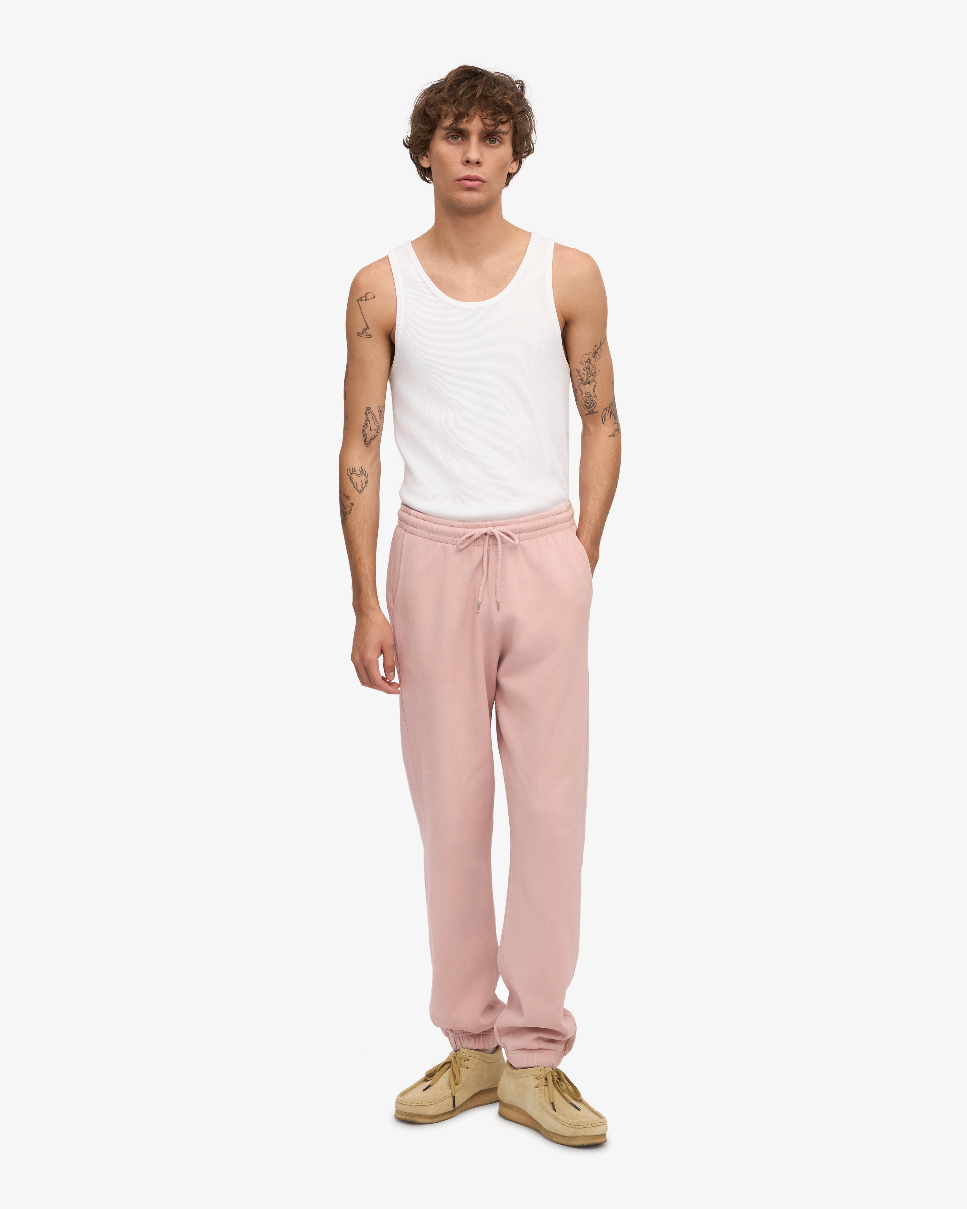 Organic Cotton Sweatpants for Women - Soft & Comfortable Faded Pink Lounge Pants - Perfect for Yoga, Running & Relaxing at Home