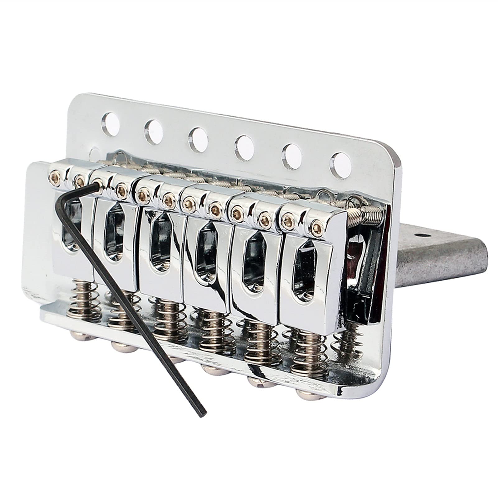 Left Handed Electric Guitar Tremolo Bridge Set - 6 String Metal Guitar Bridge System in Silver | Perfect for Left-Handed Players, DIY Guitar Upgrades & Electric Guitar Repairs