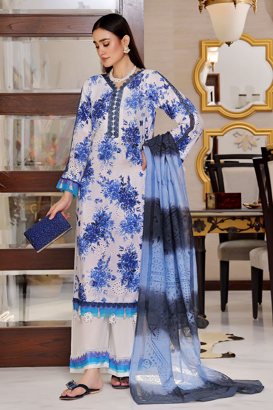 Elegant Chikenkari White Stitched Suit by Raqsam - Perfect for Weddings, Festivals & Special Occasions