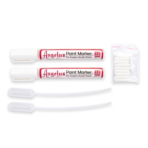 ANGELUS Empty Paint Markers Set - Refillable DIY Custom Art & Craft Markers for Shoes, Leather, Canvas & Fabric - Perfect for Artists, Designers & Crafters