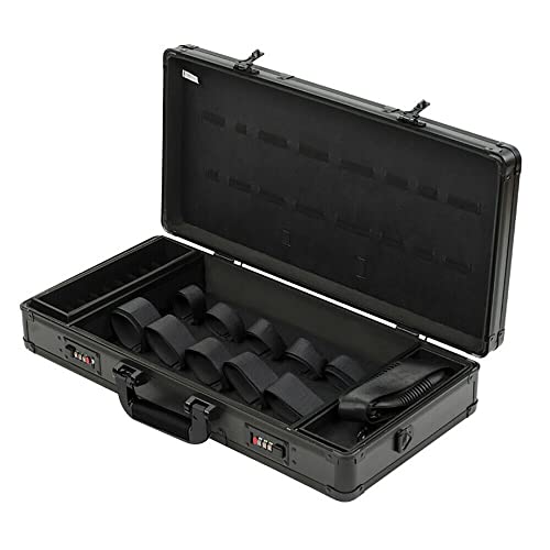 Professional Barber Travel Case - Portable Stylist Tool Box with Handle & Code Lock, Salon Hair Cutting Grooming Kit Organizer (21.6x10.6in, Black) - Perfect for Mobile Stylists, Salon Professionals & Traveling Barbers